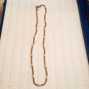 Ann Klien  Vintage  24 Inch Salt Water Pearls‎ Gold Beaded Necklace